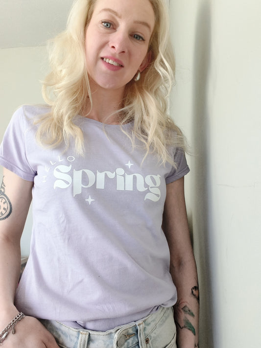 T-shirts Hello spring Lavendel S